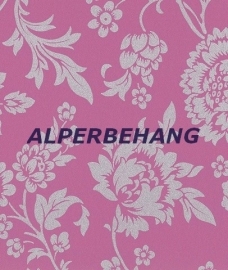 roze zilver bloemen behang R2