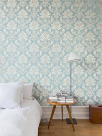 BAROK BEHANG PERSIAN DAMASK BLAUW GOUD