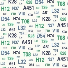 Esta Regatta Crew 136439 groen blauw cijfers letters behang