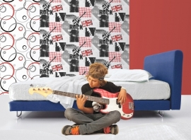 Dutch Jet Setter behang F569-09 Music Guitars Union Jack