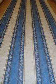 blauw Engels klassiek streep behang