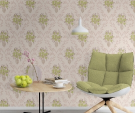 bloemen glitter vinyl behang 313703 ,