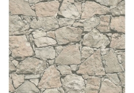 Patroonbehang A.S. Création Dekora Natuur 6 Zwartgrijs, Parelwit, Bruinbeige
