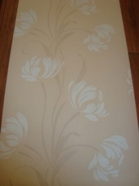 bloemen behang beige creme xx869