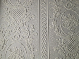 wit bloemen ornament 3d behang x33 ,