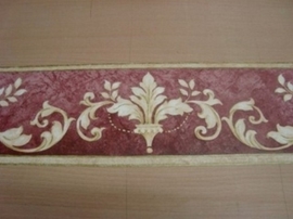 rood beige goud barok behangrand 15