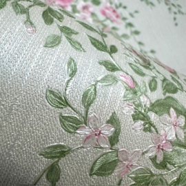Exclusief bloemen behang Engelse stijl glitter