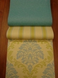 barok behang lime blauw xx17