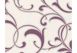 Patroonbehang A.S. Création Structuurbehang Atlanta Metallic, Violet, Wit 943793