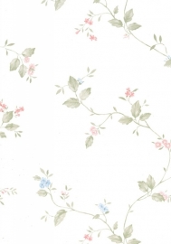 dollhouse 68823 blauw roze wit bloem stijlvol behang