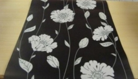 zwart grijs modern bloemen behang xx945