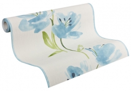 Patroonbehang Esprit Home Behang Flashing Up Blauw, Wit 331410