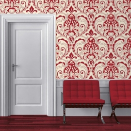 Medallion Damast Glitter barok behang J75010 ,