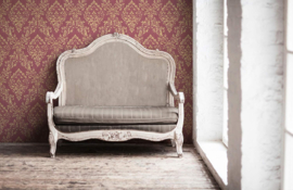 EXCLUSIEF BEHANG TEXTIELLOOK CAFE KROEGEN ROOD BAROK