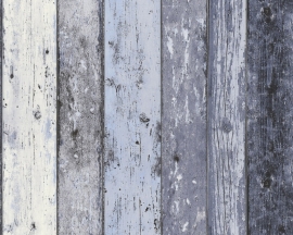 Behang 8550-60 -ASCreation blauw hout