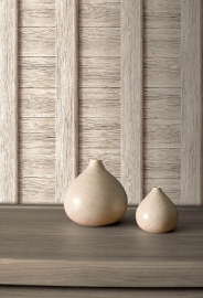 hout vlies behang 3d creme