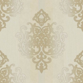 Rasch Textil Vinyl Deha 006425 Barock grijs goud glitter behang