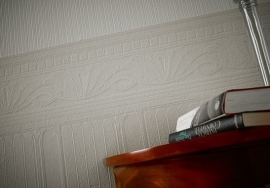 Lambrisering Patroonbehang Architects Paper Overschilderbaar Vliesbehang Pigment Frise Wit,