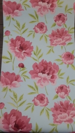 roze bloemen behang vlies