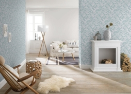 bladeren vinyl glitter behang 309829