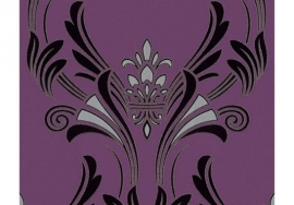 Patroonbehang A.S. Création Structuurbehang Atlanta Metallic, Zwart, Violet 957035