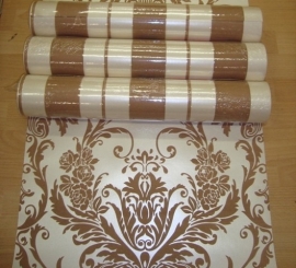 barok behang vinyl bruin creme x10 ,,