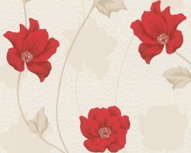 AS Creation Chicago rood bloemen behang 3085-11