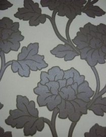 modern wit bloemen behang xx807