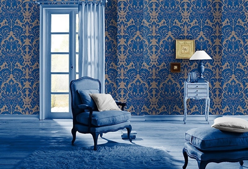 hoofdonderwijzer Onderdompeling Pat Barok Vliesbehang blauw goud Baroque Rasch 546415 | Barok behang |  Behangwebsite.nl