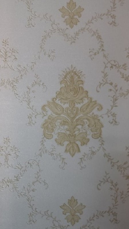 Vooruitzicht klep Claire barok behang wit goud vinyl xt1 | Bloemen behang | Behangwebsite.nl