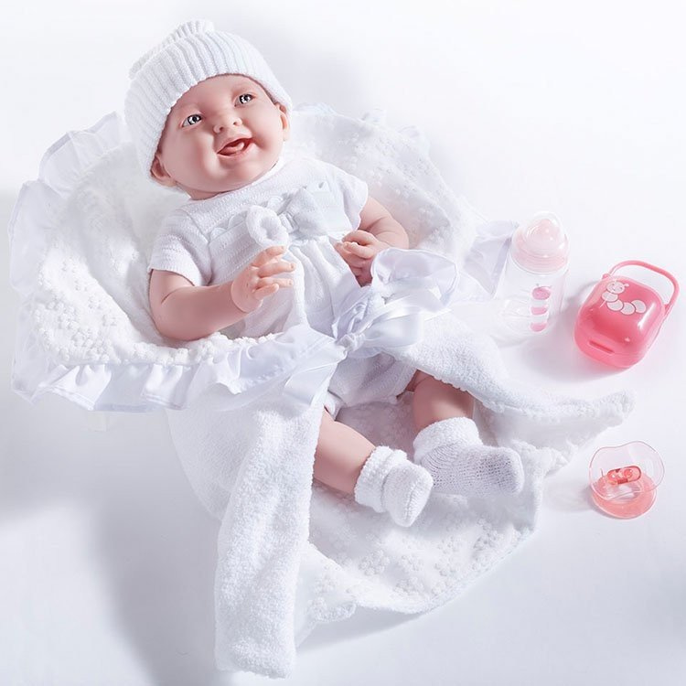 Berenguer Boutique doll 39 cm - 18786 The newborn dressed in white with blanket and accessories