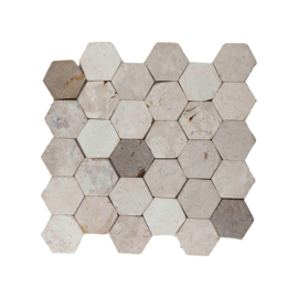 Parquet HEXAGON mix sunset brown – cream 30×30