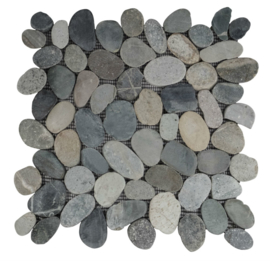 Riverstone pebble flat kiezelvloer mix groen/grijs