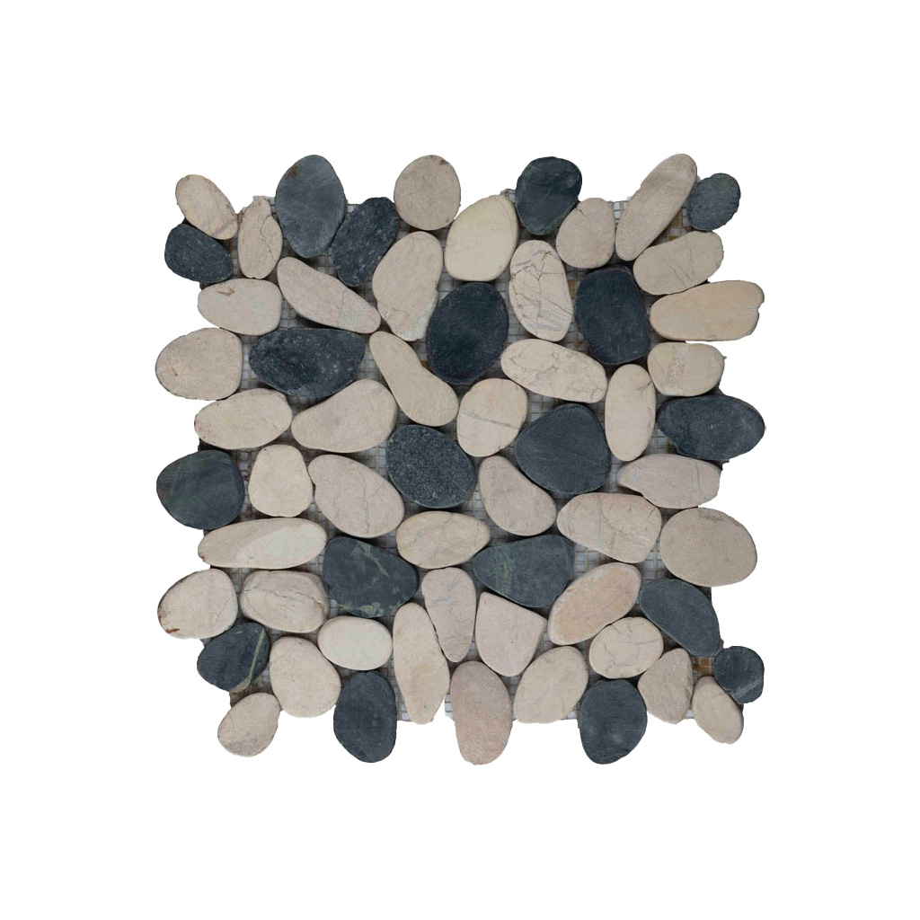 Riverstone pebble flat kiezelvloer grijs - wit