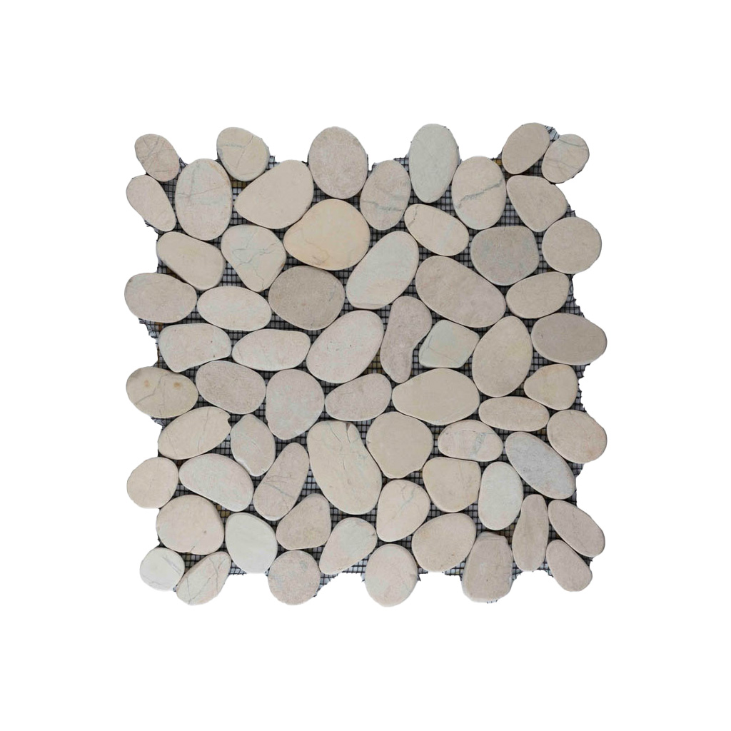 Riverstone pebble flat kiezelvloer wit