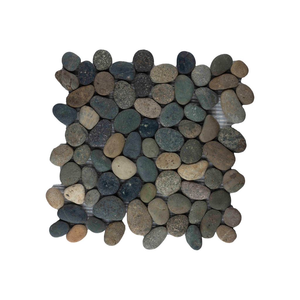Riverstone pebble kiezelvloer groen zwart grijs