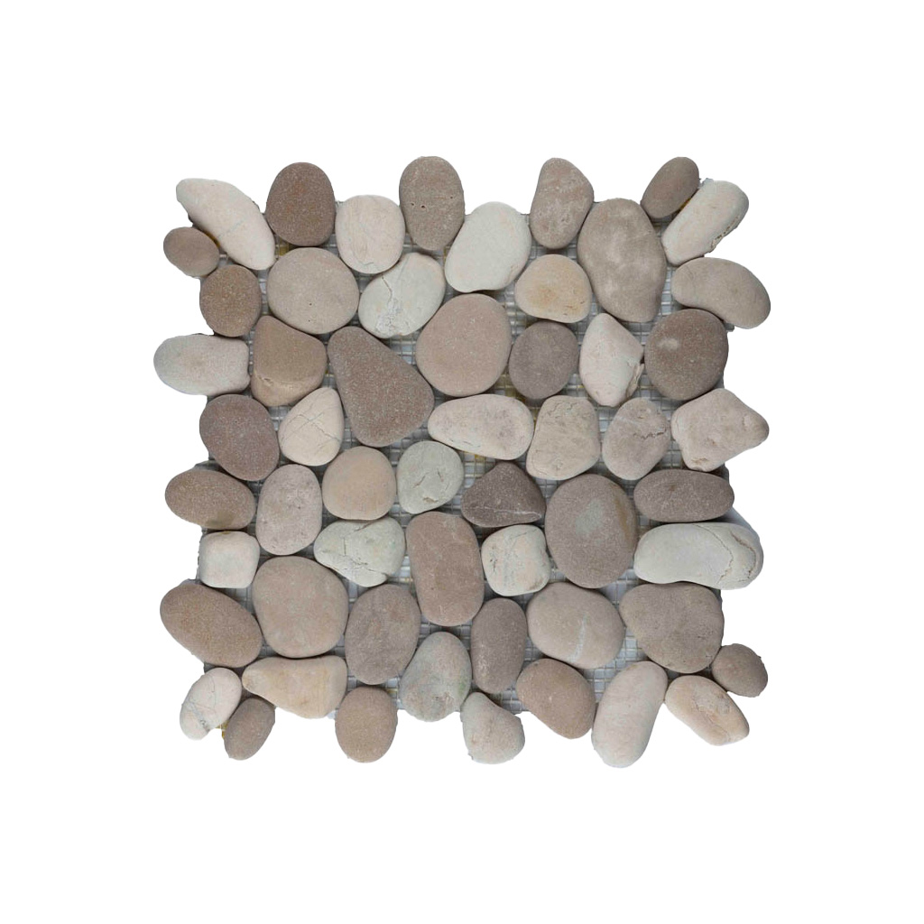 Riverstone pebble kiezelvloer bruin/wit