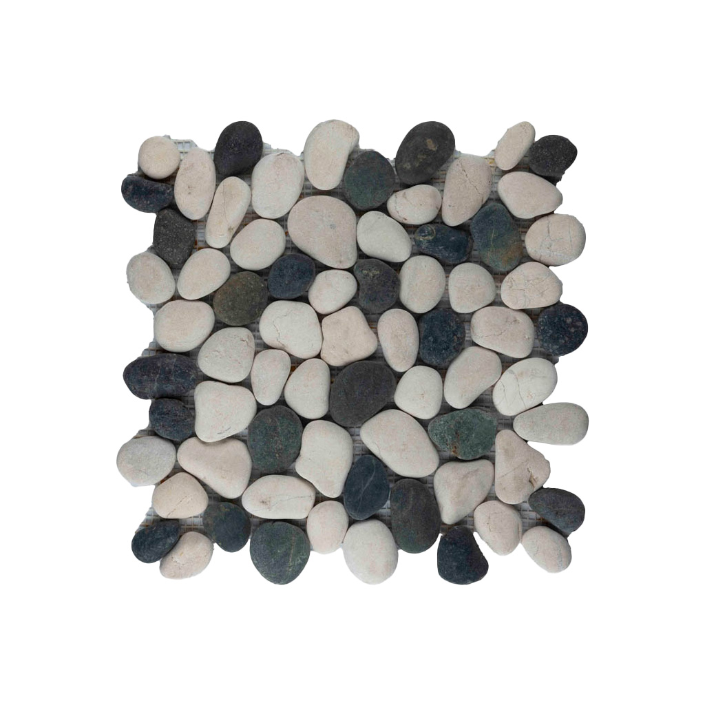 Riverstone pebble kiezelvloer zwart /creme
