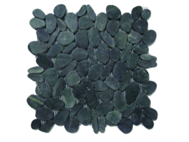 Riverstone pebble flat kiezelvloer ovaal en rond grijs