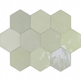 Zellige Hexa mint  - 10,8x12,4x0,9 cm