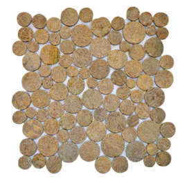 Marmer munten mozaïekvloer sunset bruin - Coin
