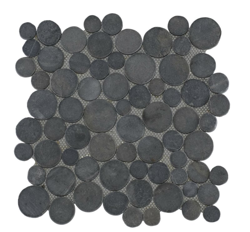 Marmer munten mozaïekvloer grijs - Coin