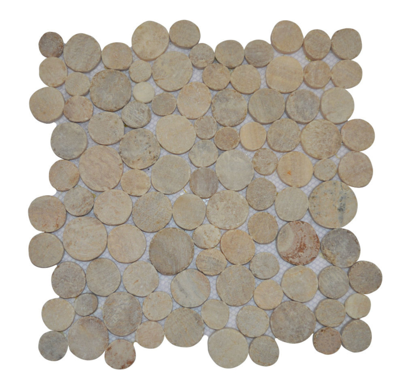 Marmer munten mozaïekvloer onix - Coin