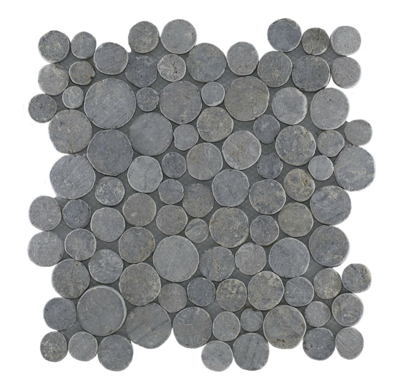 Marmer munten mozaïekvloer licht grijs - Coin