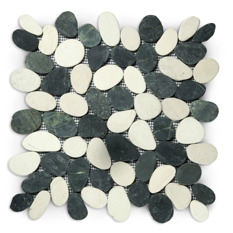 Riverstone pebble flat kiezelvloer grijs - wit