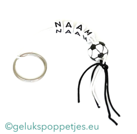 Naam sleutelhanger met geluksvoetbal