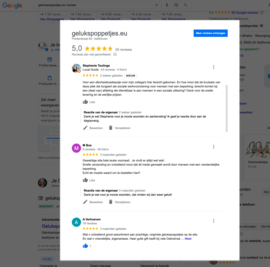 Google reviews over Gelukspoppetjes.eu