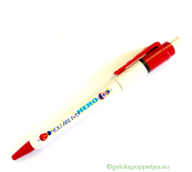 "You are my HERO" gelukspoppetjes pen