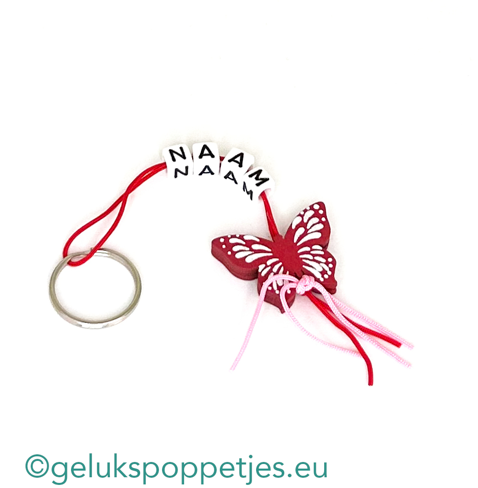 Naam sleutelhanger met zomervlinder
