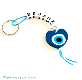 Bedankt sleutelhanger met het boos oog gelukshangertje